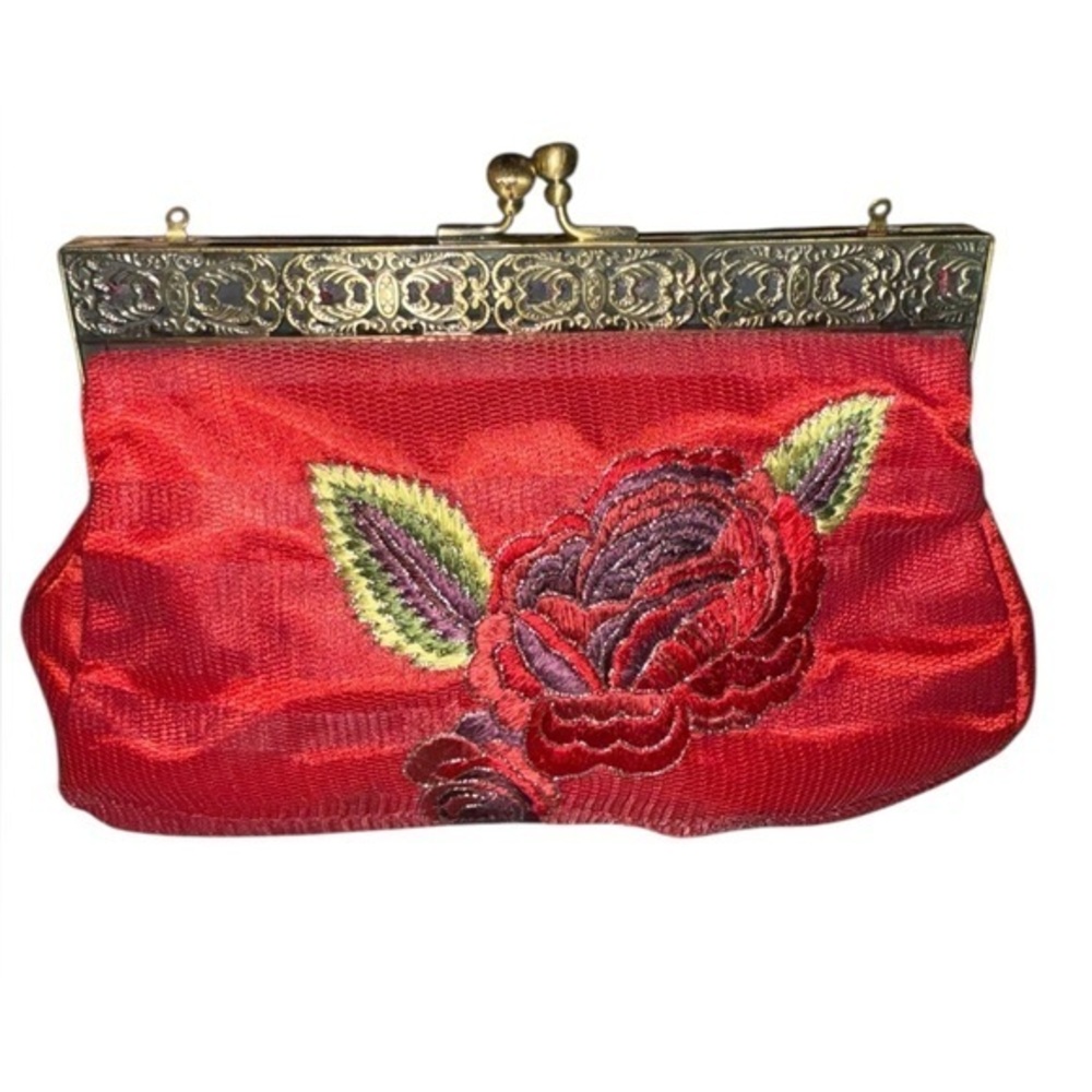 Ipa Nima Hand Made Vintage Clutch/Pouch Floral Embroidered  Kids Lock